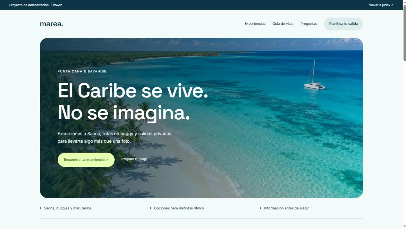 Demo Growth de Marea con excursiones en República Dominicana